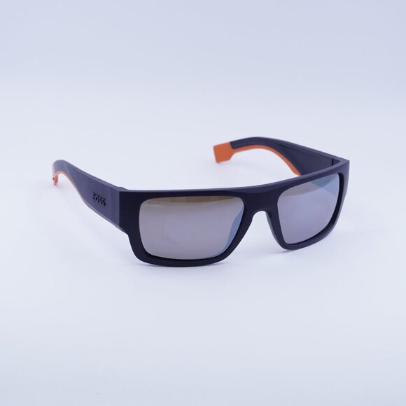 Hugo BOSS 1498/S 0LOX ZV Sunglasses Blue Rectangle Frame, Silver Lenses - Picture 6 of 9